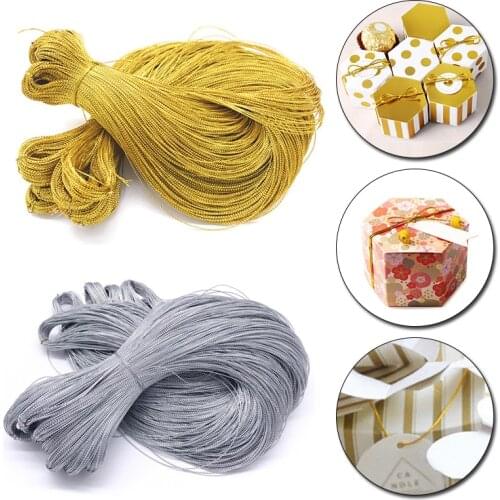 100m Rope Gold Silver Cord Gift Packaging String Metallic Jewelry Thread Cord DIY Tag Line Bracelet Making Labels Mark Lanyard