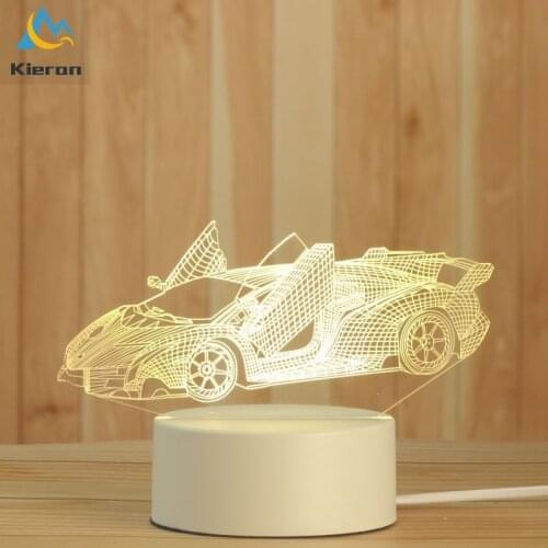 Brilliant racing car LED Night Lights Bar Clubroom Supermarket night lamp Childrens Gift Bedside Lamp Table Lamp Learning Light