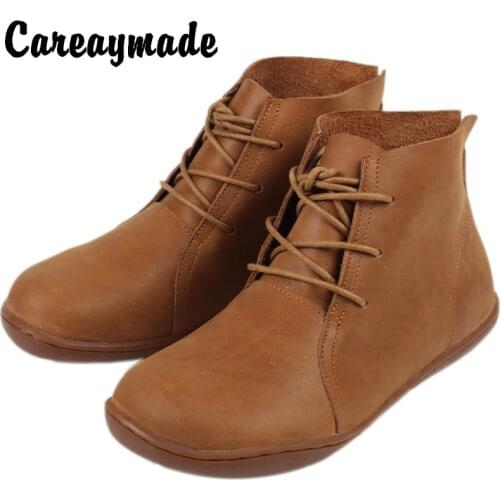 Careaymade-Genuine leather women shoes,Pure handmade ankle boot,The retro art mori girl shoes,Fashion retro boots ,3 colors