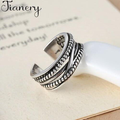 JIANERY 2019 New Brand Jewelry Silver Color Multi-layer Rings For Women Opening Finger Rings High Quality