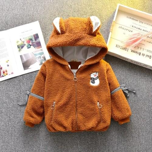 Winter Kids Fluffy Cartoon 3D bear brand sweatshirts Plus velvet Thick cotton Fashion coat Boy girl Warm Cashmere toddle clothes