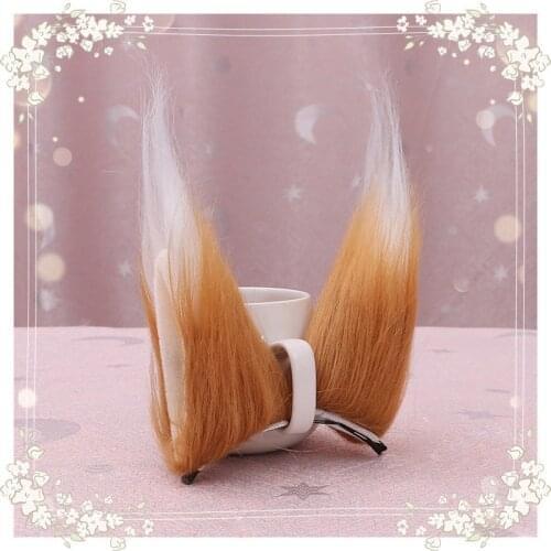 1 Pair Headwear Faux Fox Fur Cat Ears 9cm Party Cosplay Hair Clips Long Plush Hair Accessories Women Hairpins