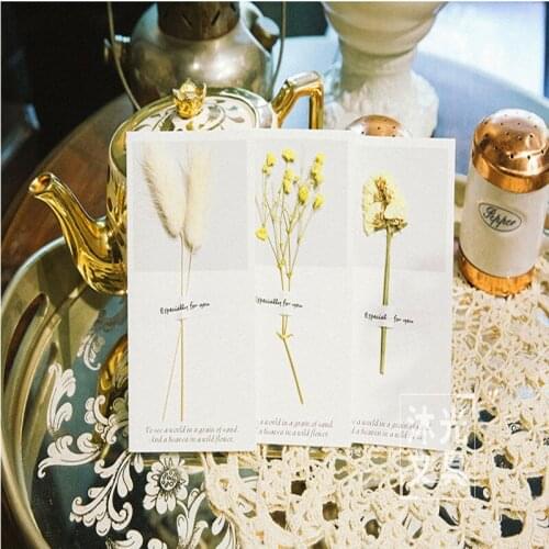 10PCS/PACK selections small fresh flowers and dried flowers greeting cards Christmas greeting cardschrismas