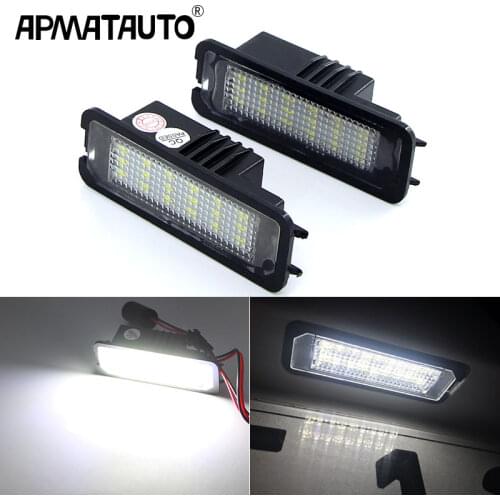 2pcs Number License Plate Light Lamp No Error 18SMD LED 12V White for VW Golf MK4 MK5 MK6 Passat Polo CC Eos Car Accessories