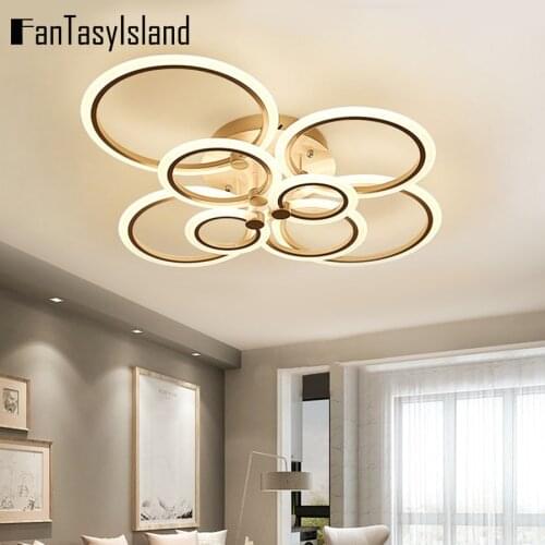 4/6/8 Circle Rings Modern Led Ceiling Lights for Living Room Bedroom Study Room Black/White Color Ceiling Lamp Fixture