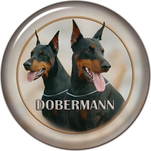 B0840# 13CM/17CM Self-Adhesive Decal Dobermann Dog V2 Car Sticker Decors on Bumper Rear Window Laptop