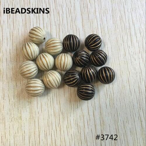 Choose color) 16.5mm 200pcs/lot Acrylic Round striped shape antique style Beads for Jewelry DIY #3742 (Design as shown)