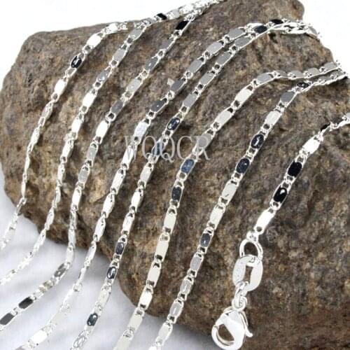 Wholesale 5PCS Of Bulk 925 Embossed Silver Smooth Chain 16",18" ,20",22",24",26",28",30Inches Applicable Pendant