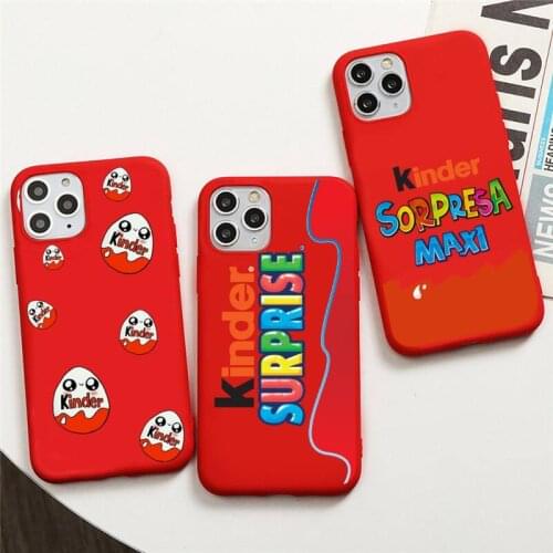 New Trolly egg KINDER JOY Surprise Phone Case For iphone 12 11 Pro Max Mini XS 8 7 6 6S Plus X SE 2020 XR Red Cover