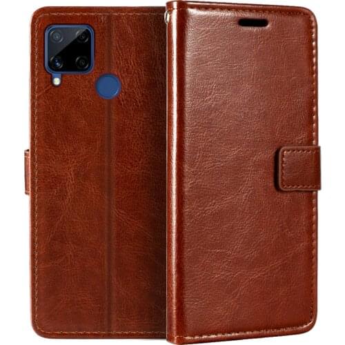 Case For OPPO Realme C15 Wallet Premium Leather Magnetic Flip Case Cover With Card Holder For OPPO Realme C15 Qualcomm Edition