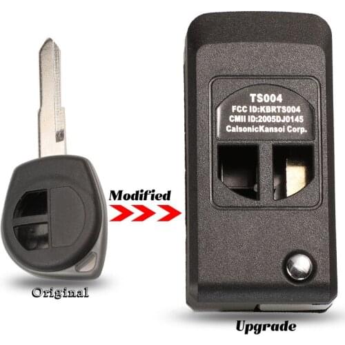 Jingyuqin For Suzuki Grand Vitara Swift Ignis SX4 Liana Alto Upgrade Flip Folding 2 Button Remote Key Shell Case Blank Fob