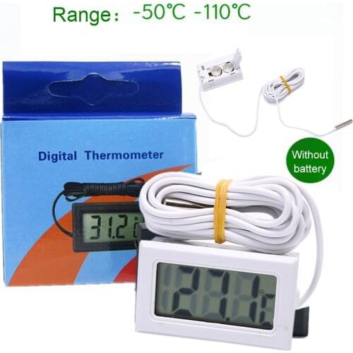 Digital LCD Thermometer Hygrometer Temperature humidity Gauge with Probe for Vehicle Reptile Terrarium Fish Tank Refrigerator