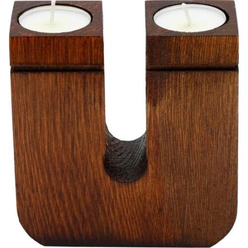 Come on Maydi Wooden Letter candle Holder-Ü candle and candlestick свеча и подсвечник vela y candelero