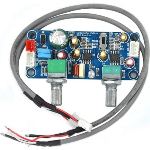 DC 9-32V Low Pass Filter Bass Subwoofer Pre-AMP Amplifier Board Single Power with Bass volume adjustment