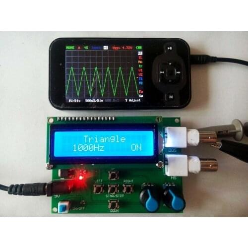 DDS Function Signal Generator Module Sawtooth Triangle Wave Sine Square Sawtooth Wave 1Hz-65534Hz DC 7V-9V LCD Display