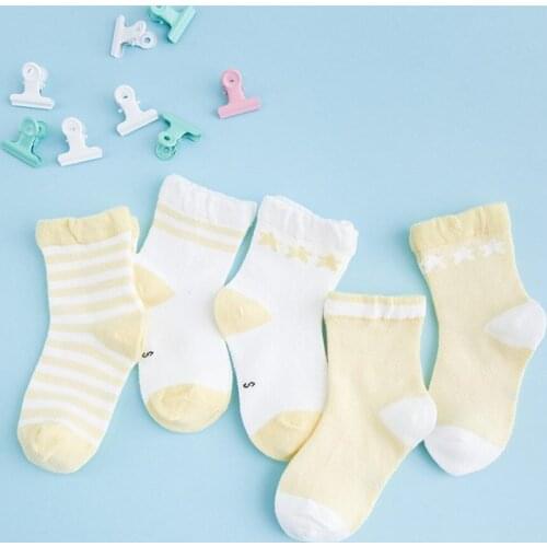 5 Pair/Lot Kids Soft Cotton Socks Boy Girl Baby Cute Cartoon Warm Stripe Dots Fashion Sport Socks Autumn Winter Children Gift