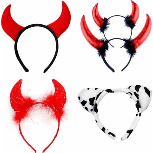 Devil Horn Headband Kids Children Performance Hairband Headwear Party Favor Hair Halloween Christmas