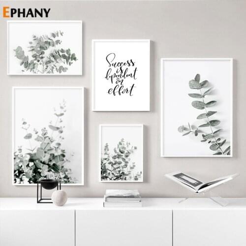 Eucalyptus Green Plant Leaves Canvas Painting Art Nordic Posters and Prints Modern Wall Pictures for Living Room Home Decor