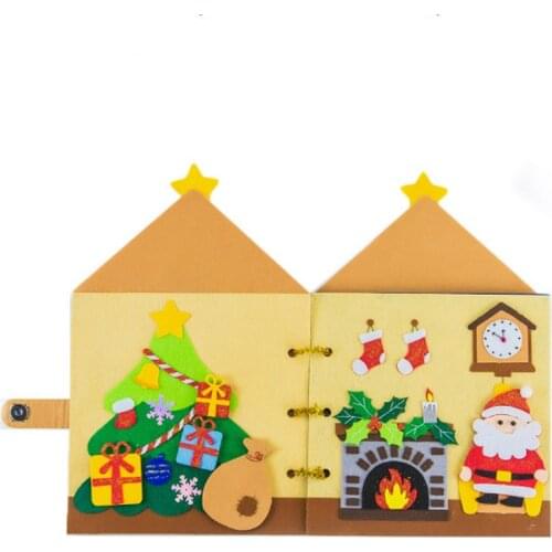 Toy Cloth Book Christmas Learning Resources DIY Story Quiet Book Montessori Intelligence Development Baby Books For Children New