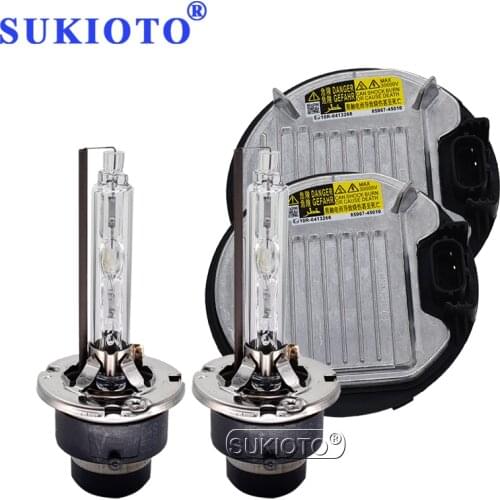SUKIOTO D4S HID Xenon Headlight Ballast Kit D2S Xenon Lamp Bulb 6000K 4300K 8000K For Toyota Lexus 85967-45010 85967-02010