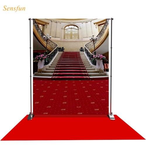 LEVOO Photography Backdrop Stairs Red Carpet Palace Photo Studio Photography Decorations Prop Photophone Background