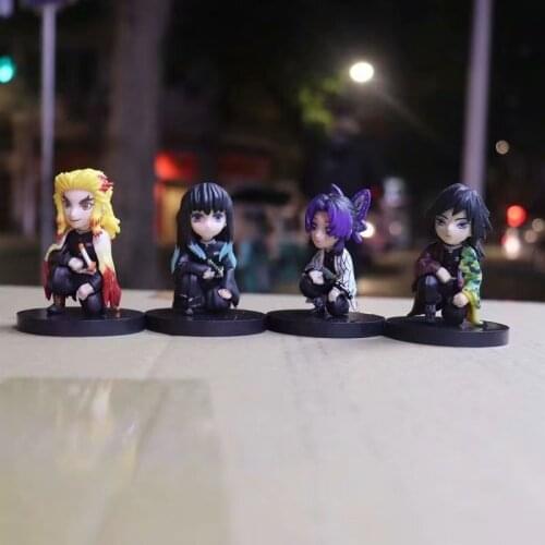 Demon Slayer Kimetsu no Yaiba Tomioka Giyuu Kochou Shinobu Tokitou Muichirou Rengoku Kyoujurou Cute Ver. PVC Action Figure Set