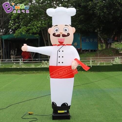 Customized large inflatable wave chef cook balloon air sky dancer for Hotel restaurant decoration 1.7x0.9x2.5 meters