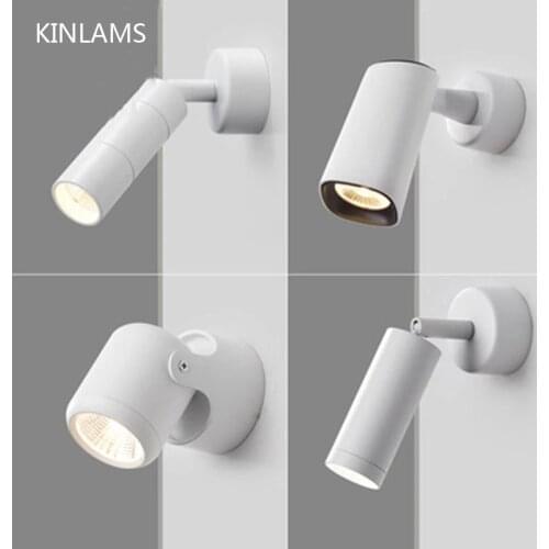 Mounted Adjustable Rotating Led Lamp Wall Lights Spotlight Track Decor Outdoor Light Decorative Luminaires Black White Folding