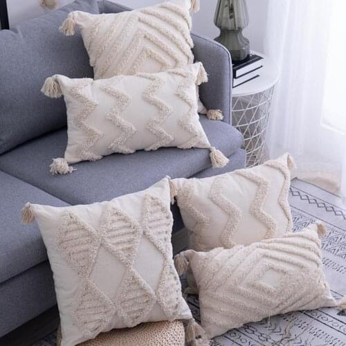 40%HOTPrismatic Simple Handmade Tufted Pillow Case Sofa Cushion Cover Household Decor
