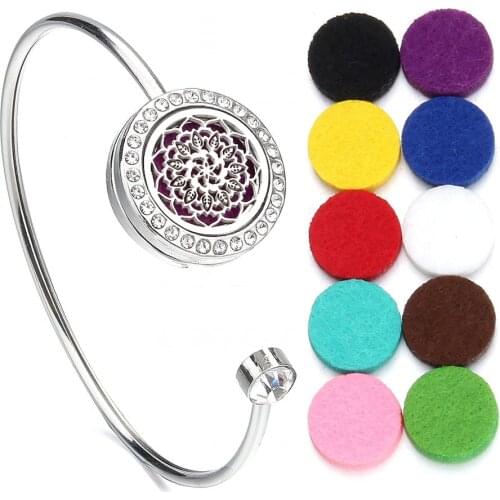New Aromatherapy Bracelet Stainless Steel Tree of Life Aroma Diffuser Lockets Perfume Essential Oil Diffuser Bracelet Bracelets