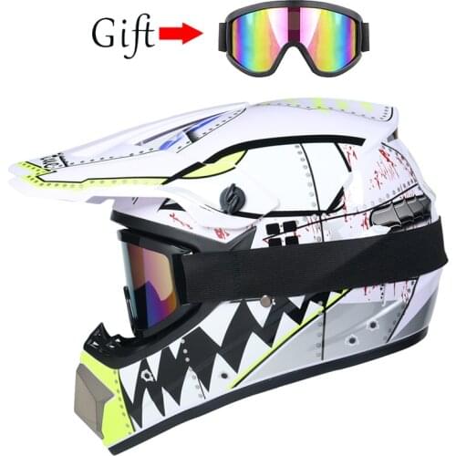 Free Goggle Gift Cool Cartoon Children Motorcycle Helmet Professional Racing Motocross Casque Moto Capacete Moto Casco Off-road