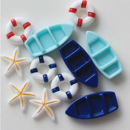 Wholesale Mixed Set Boat Sail Flatback Resin Cabochon Pendant Kawaii Cabochons