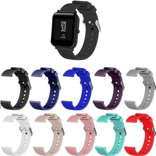 20MM Silicone Strap For Xiaomi Huami Amazfit Bip/Bip S 1S Youth Lite Smart WatchBand Bracelet For Amazfit GTS GTR 42MM WristBand