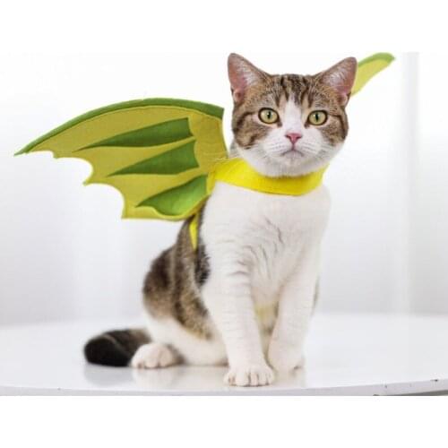 Pet Dinosaur Wing Light and Fluffy Neck Halloween Cat and Dog Cute Fashion Dress Pet Supplies Cat Costumes LBShipping