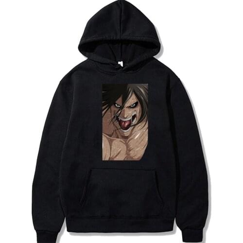 Attack on Titan Eren Jaeger Print Funny Men Winter Hoodies Sweatshirt Oversized Women Autumn Warm Hoodies Unisex Fashion Hoodies