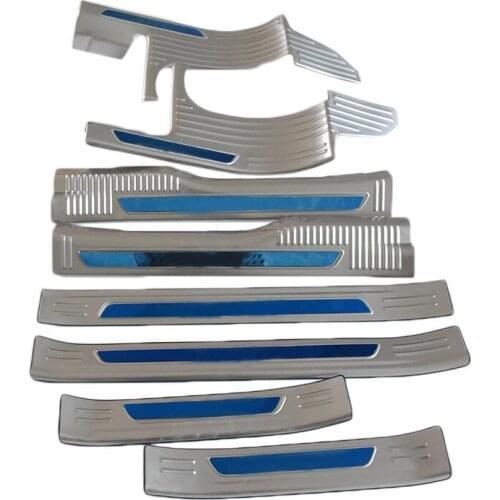 High quality stainless steel inside external Scuff Plate/Door Sill 8pcs For 2017 2018Mitsubishi Outlander With logo