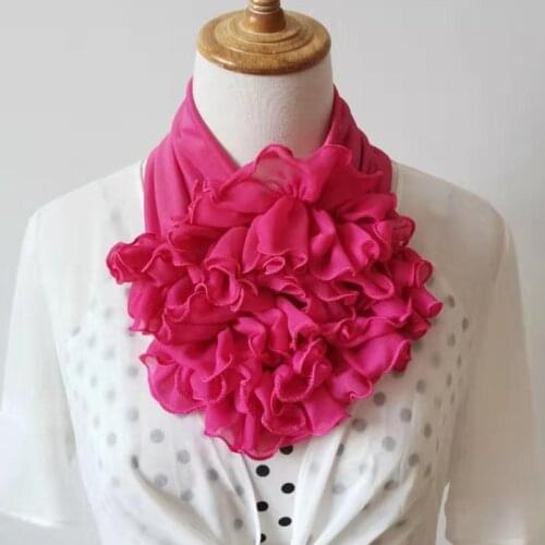 Women Fashion Chiffon Floral Print Dance Circle Collar Neck Warmer Ring Multi Scarves Wraps