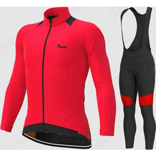 FRENESI Winter Cycling Jersey Set Warm Racing Bike Clothes Long Sleeve GEL Bicycle Thermal Fleece Riding Ropa Ciclismo Suit