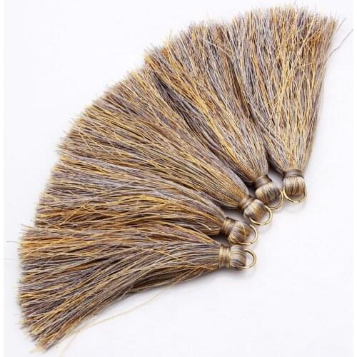 12PCS/lot 75MM Dream Silky Thread Tassel Charms Pendant Jewelry Making DIY Bracelet Cellphone Necklace Finding Craft Olingart