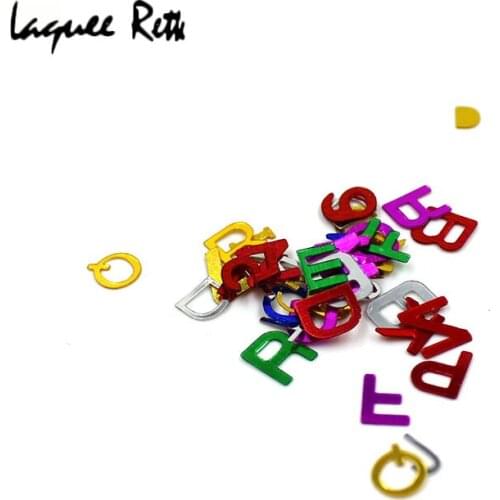 12 Mix Colors Fashion DIY 3D design plastic Letter & Numeral Glitter Powder Nail Art Decoration For Glitter Nail