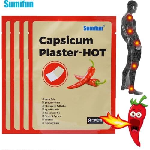 16Pcs/2Bags Hot Pepper Pain Relief Patches Neck Back Knee Shoulder Joint Muscle Soreness Sprain Analgesic Treatment Stickers