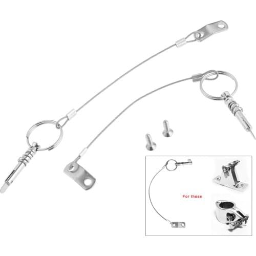 2Pcs Boat Quick Release Pin With Lanyard For Bimini Top Deck Hinge Marine Hardware Stainless Steel Rowing Boats Accessories