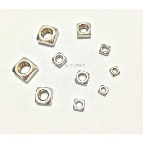 20-200pcs M3 M4 M5 M6 M8 M10 Metric DIN557 A2-70 304 Stainless Steel Square Nut Fastener Nut Screw Nut
