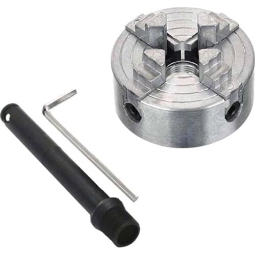 4 Jaw Lathe Chuck Wood Lathe Chuck Wood Turning Clamp Zinc Alloy Silver Milling Drilling Tool Threaded Back for machine