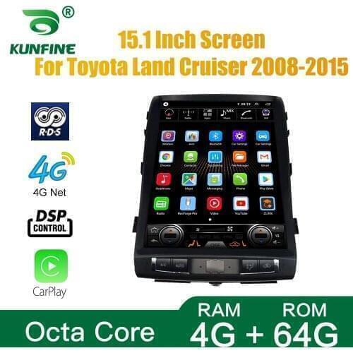 Tesla Screen Octa Core 4GB RAM 64GM ROM Android 10.0 Car DVD GPS Player Deckless Car Stereo ForToyota Land Cruiser 2008-2015