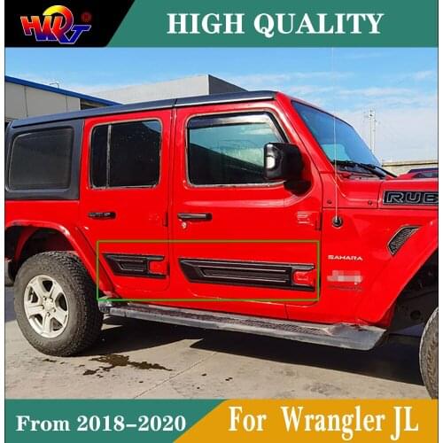 Car Accessories ABS Injection Black Side Molding Body Kits Trim For Jeep Wrangler JL 2018 2019 2020