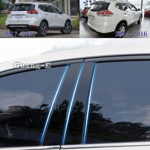 For Nissan X-Trail Xtrail T32/Rogue 2014-2021 Car PC Material Pillar Post Cover Door Trim Window Piano Black Molding Stick Plate