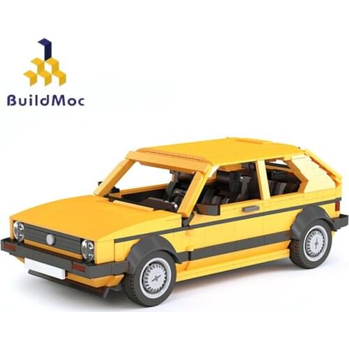 Buildmoc City Supercar Racer High-tech Car Vehicle Grey White Gold Golf 1:14 Simulation Model Building BlocksBricks Toys For Boy