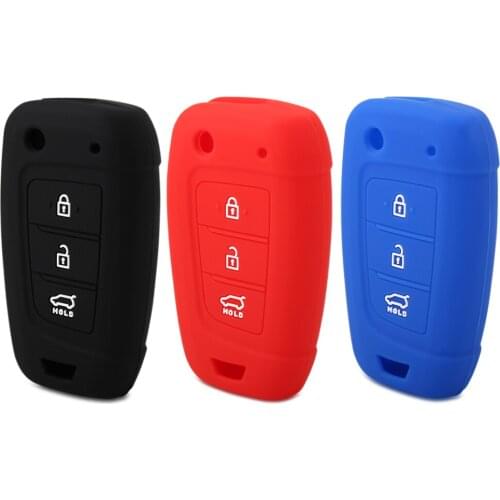 3 Buttons Car Key Case Cover Silicone Shell Folding Key Cover For Elantra Solaris 2017 For Hyundai Tucson Elantra Car Styling