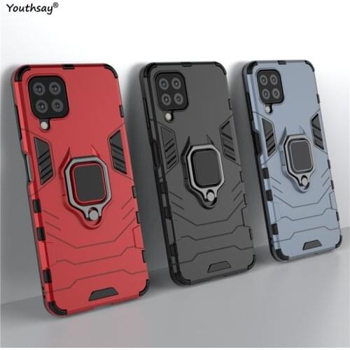 For Samsung Galaxy M32 Case Armor Shell for Samsung M32 A22 A21S Cover Protective Hard Silicone Ring Rubber Cover Galaxy M32